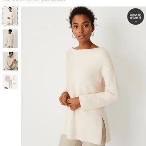 Ann Taylor Easy Tunic Sweater Color Ivory